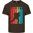A Retro Ice Hockey Player Mens Cotton T-Shirt Tee Top Dark Chocolate