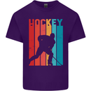A Retro Ice Hockey Player Mens Cotton T-Shirt Tee Top Purple