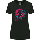 A Retrowave Football Player Soccer Womens Wider Cut T-Shirt Black
