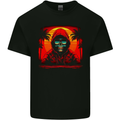 A Retrowave Skeleton With Holiday Sunset Skull Mens Cotton T-Shirt Tee Top Black