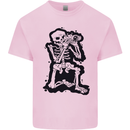 A Skeleton Photographer Photography Mens Cotton T-Shirt Tee Top Light Pink