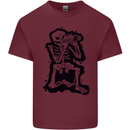 A Skeleton Photographer Photography Mens Cotton T-Shirt Tee Top Maroon