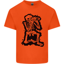 A Skeleton Photographer Photography Mens Cotton T-Shirt Tee Top Orange