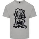 A Skeleton Photographer Photography Mens Cotton T-Shirt Tee Top Sports Grey