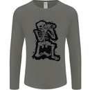 A Skeleton Photographer Photography Mens Long Sleeve T-Shirt Charcoal