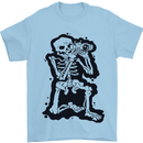 A Skeleton Photographer Photography Mens T-Shirt 100% Cotton Light Blue