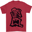A Skeleton Photographer Photography Mens T-Shirt 100% Cotton Red