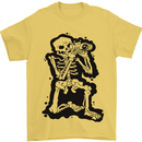A Skeleton Photographer Photography Mens T-Shirt 100% Cotton Yellow