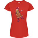 A Slice of Christmas Pizza Funny Xmas Womens Petite Cut T-Shirt Red