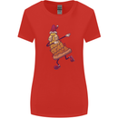 A Slice of Christmas Pizza Funny Xmas Womens Wider Cut T-Shirt Red