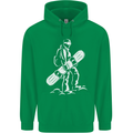 A Snowboarder Snowboarding Childrens Kids Hoodie Irish Green