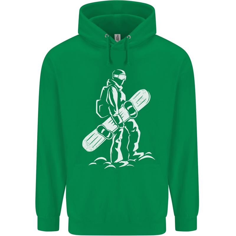 A Snowboarder Snowboarding Childrens Kids Hoodie Irish Green