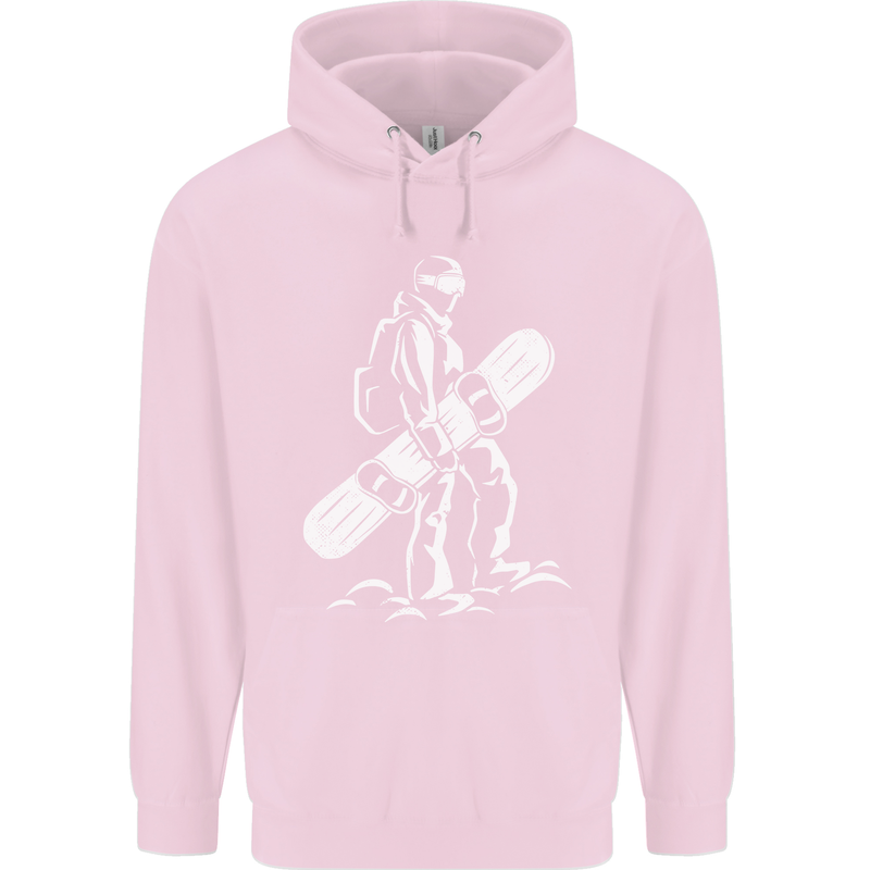 A Snowboarder Snowboarding Childrens Kids Hoodie Light Pink