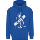 A Snowboarder Snowboarding Mens 80% Cotton Hoodie Royal Blue