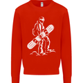 A Snowboarder Snowboarding Mens Sweatshirt Jumper Bright Red