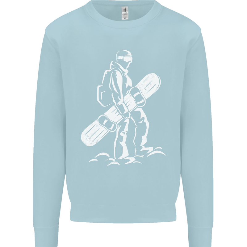 A Snowboarder Snowboarding Mens Sweatshirt Jumper Light Blue