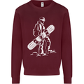 A Snowboarder Snowboarding Mens Sweatshirt Jumper Maroon