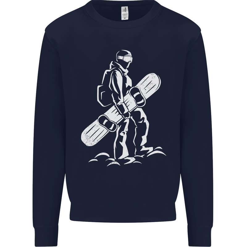 A Snowboarder Snowboarding Mens Sweatshirt Jumper Navy Blue