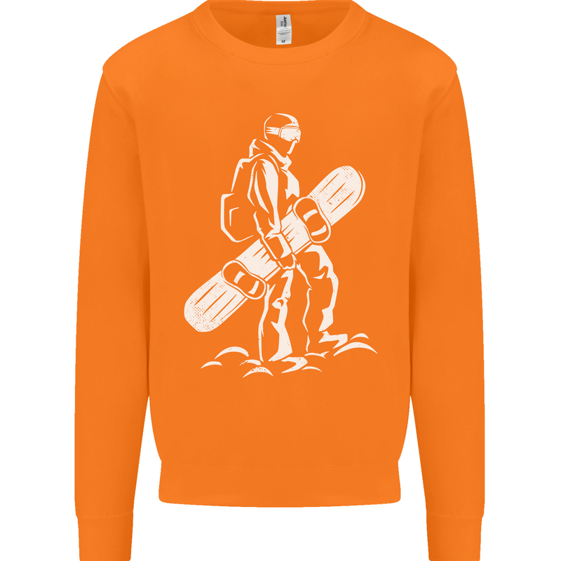 A Snowboarder Snowboarding Mens Sweatshirt Jumper Orange