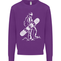 A Snowboarder Snowboarding Mens Sweatshirt Jumper Purple