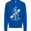 A Snowboarder Snowboarding Mens Sweatshirt Jumper Royal Blue