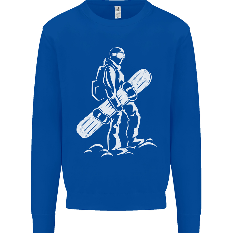A Snowboarder Snowboarding Mens Sweatshirt Jumper Royal Blue