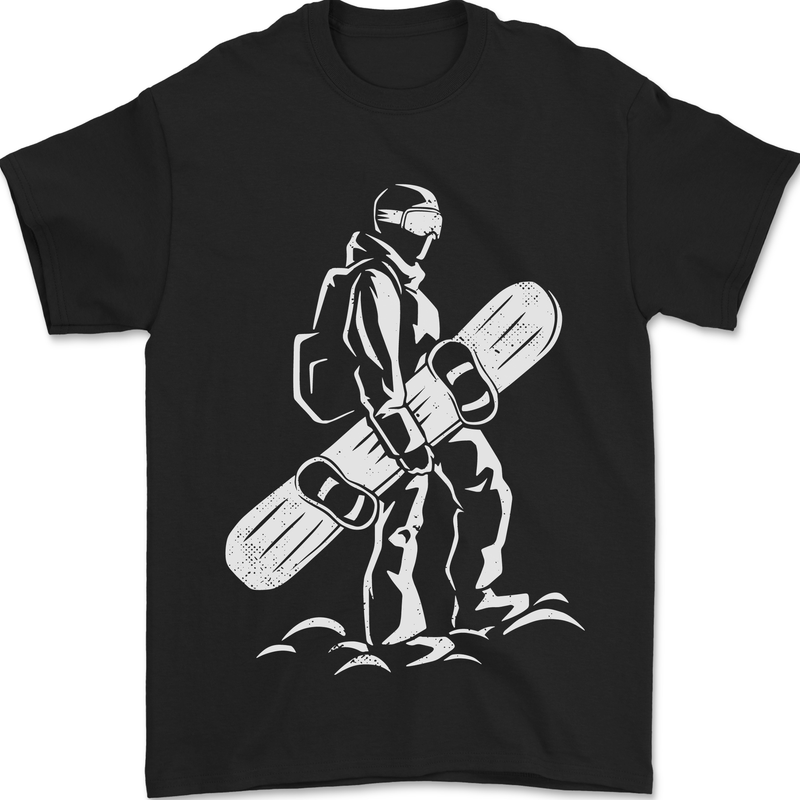 A Snowboarder Snowboarding Mens T-Shirt 100% Cotton Black