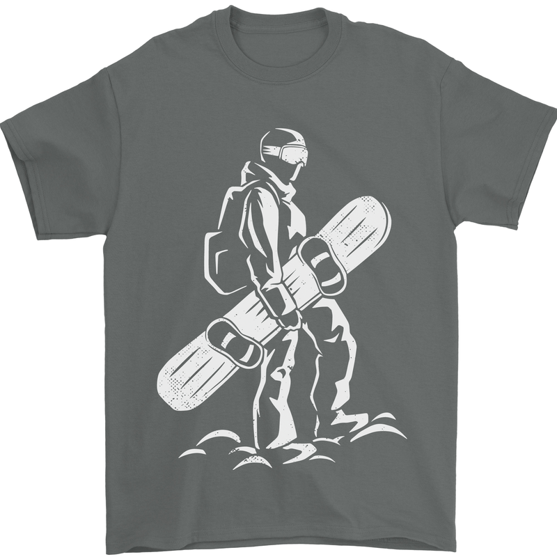 A Snowboarder Snowboarding Mens T-Shirt 100% Cotton Charcoal