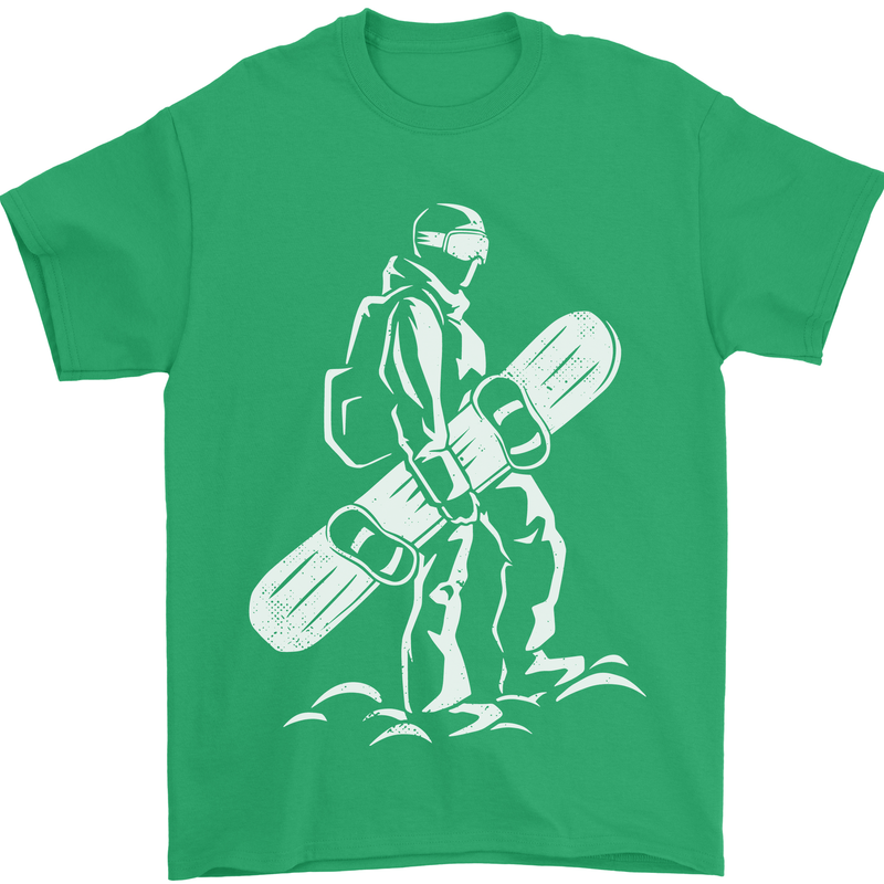 A Snowboarder Snowboarding Mens T-Shirt 100% Cotton Irish Green