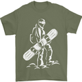 A Snowboarder Snowboarding Mens T-Shirt 100% Cotton Military Green