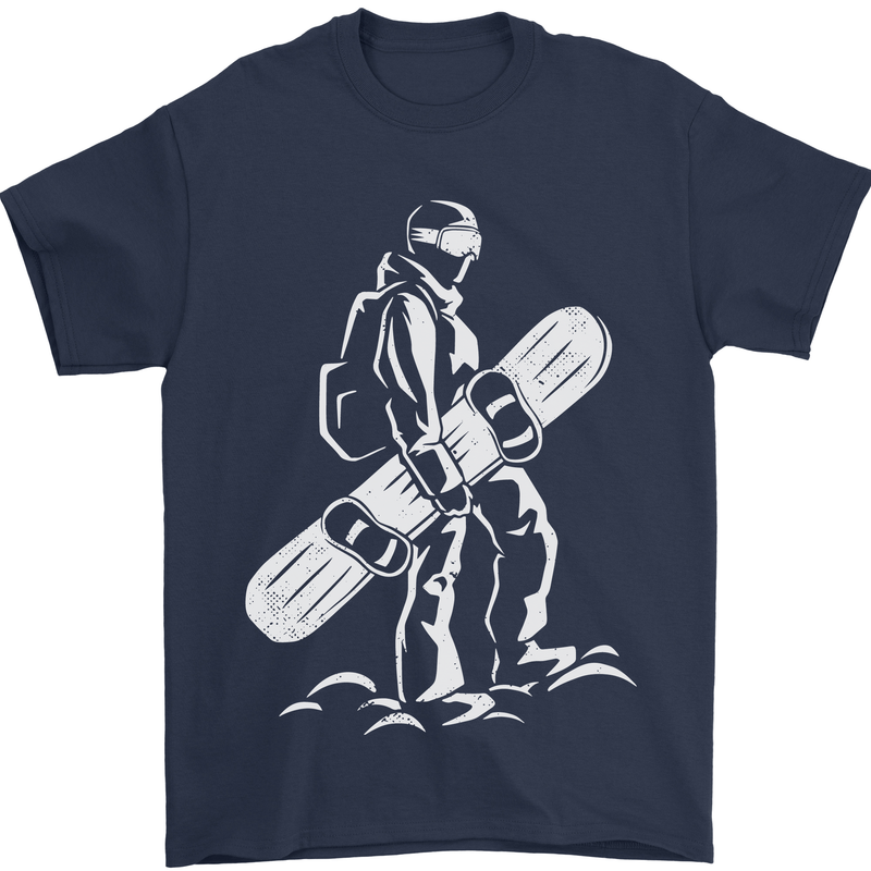 A Snowboarder Snowboarding Mens T-Shirt 100% Cotton Navy Blue