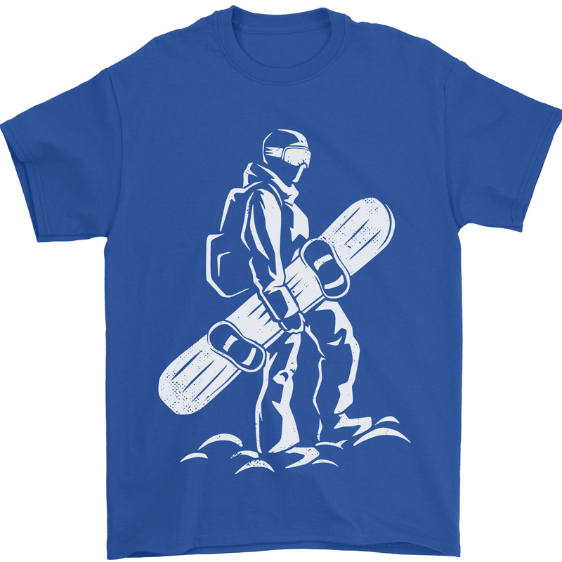 A Snowboarder Snowboarding Mens T-Shirt 100% Cotton Royal Blue