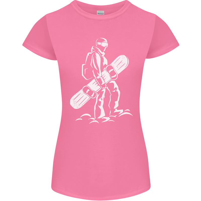 A Snowboarder Snowboarding Womens Petite Cut T-Shirt Azalea