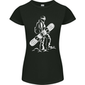 A Snowboarder Snowboarding Womens Petite Cut T-Shirt Black