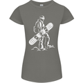 A Snowboarder Snowboarding Womens Petite Cut T-Shirt Charcoal