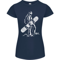 A Snowboarder Snowboarding Womens Petite Cut T-Shirt Navy Blue