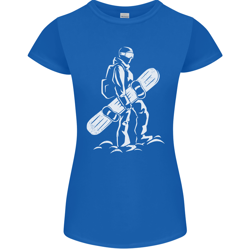 A Snowboarder Snowboarding Womens Petite Cut T-Shirt Royal Blue