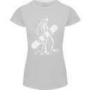 A Snowboarder Snowboarding Womens Petite Cut T-Shirt Sports Grey