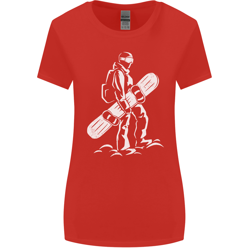 A Snowboarder Snowboarding Womens Wider Cut T-Shirt Red