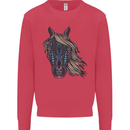A Tribal Horse Equestrian Kids Sweatshirt Jumper Heliconia