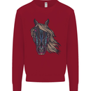 A Tribal Horse Equestrian Kids Sweatshirt Jumper Red