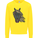 A Tribal Horse Equestrian Kids Sweatshirt Jumper Yellow