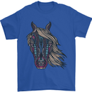A Tribal Horse Equestrian Mens T-Shirt 100% Cotton Royal Blue