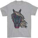 A Tribal Horse Equestrian Mens T-Shirt 100% Cotton Sports Grey