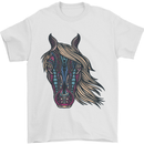 A Tribal Horse Equestrian Mens T-Shirt 100% Cotton White