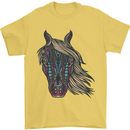 A Tribal Horse Equestrian Mens T-Shirt 100% Cotton Yellow