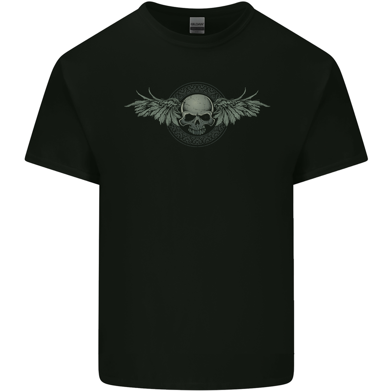 A Tribal Skull With Wings Gothic Goth Rock Music Mens Cotton T-Shirt Tee Top Black