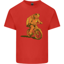 A Turtle Riding a Bicycle Cycling Cyclist Bike Kids T-Shirt Childrens Red