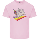 A Unicorn Pug Dog LGBT Mens Cotton T-Shirt Tee Top Light Pink