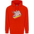 A Unicorn Pug Dog Mens 80% Cotton Hoodie Bright Red